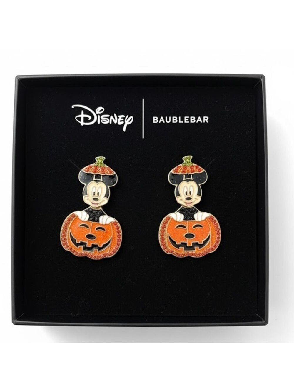 BaubleBar Disney Mickey Pumpkin Earrings - Orange and Black